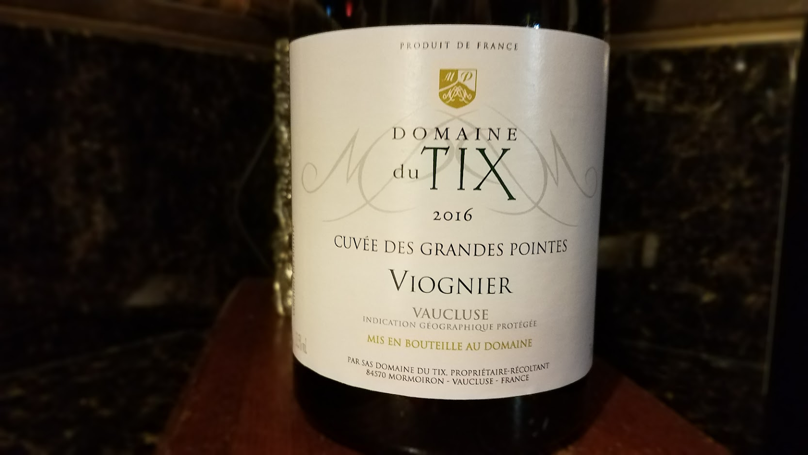 Domaine Du Tix Cuvée Des Grandes Pointes Viognier Vaucluse, France 2016